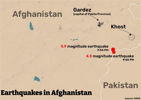 earthquake in afghanistan today map